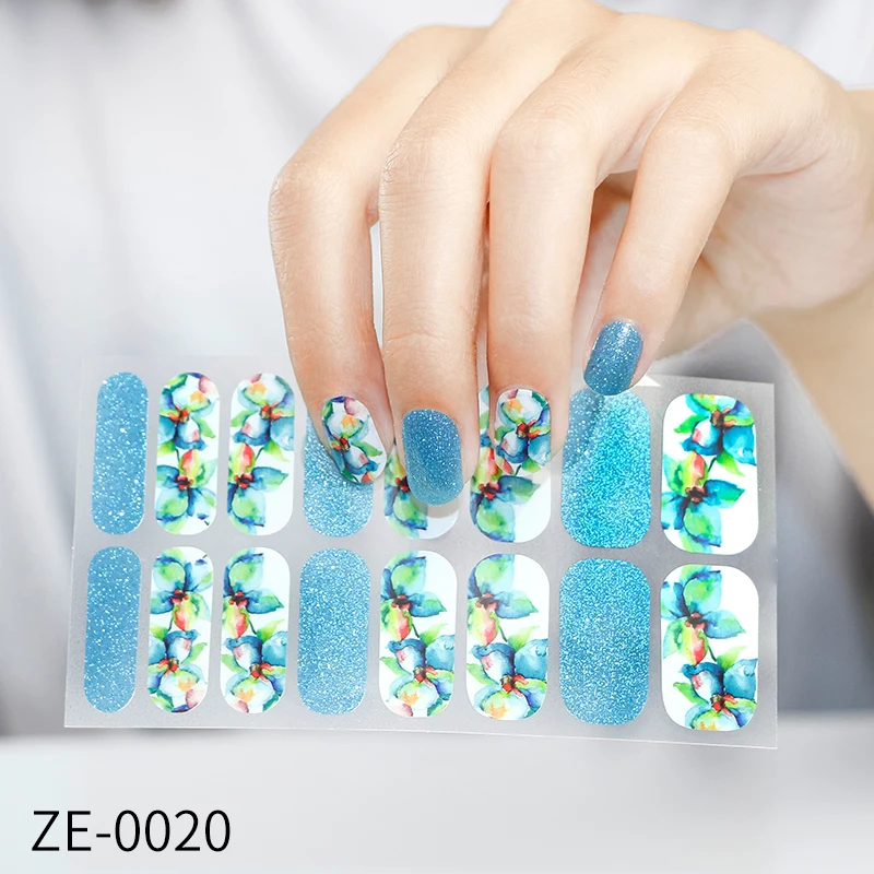 16 наклеек/Лист Рождественские наклейка с цветком для ногтей Советы Стикеры