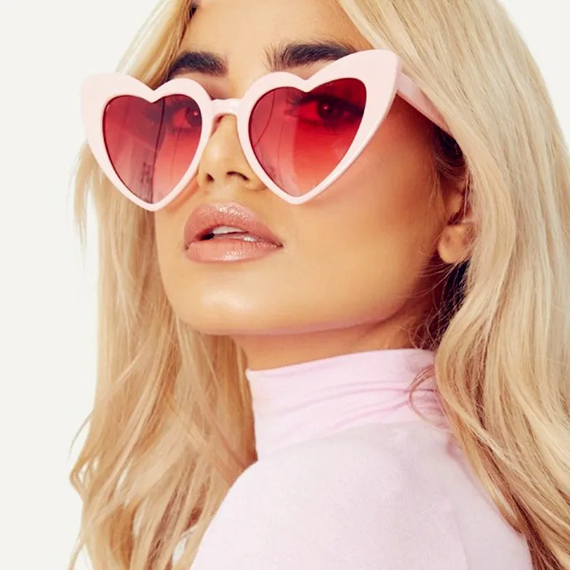 

HKNA 2021 Love Heart Sunglasses Women High Quality Eyeglasses Vintage Metal Hinge Glasses Women Retro Eyewear Shades For Women