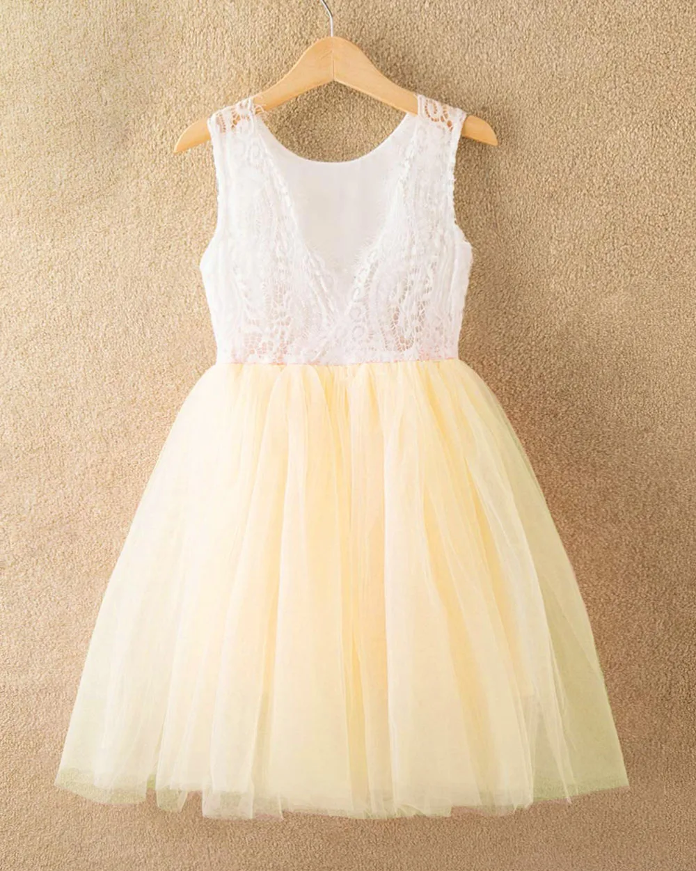 

ModaIOO Lace Back A-Line Tiered Straight Tutu Tulle Party Flower LongSleeve Sleeveless Girl Dresses