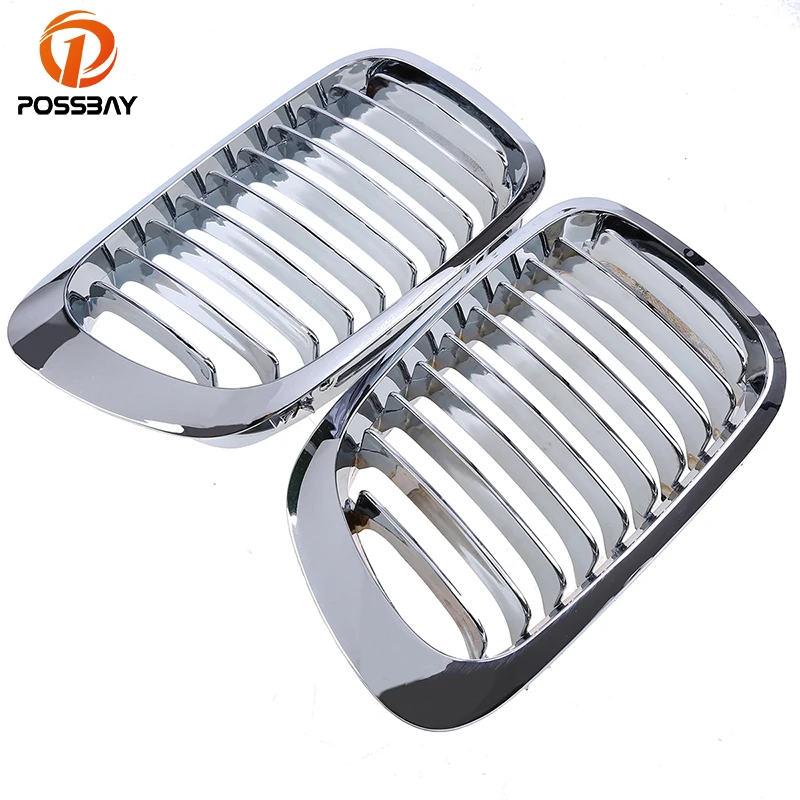 

POSSBAY Chrome Car Front Grille Racing Grills for BMW 3-Series BMW M3 Cabrio 325Ci/328Ci/330Ci 2001-2006 Car Center Grille Grill