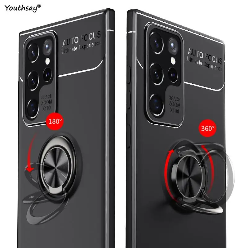 For Samsung Galaxy S22 Ultra Case for Samsung Galaxy S22 Ultra S21 FE S20 Plus Funda Megnet Stand Phone Bumper For Galaxy S22