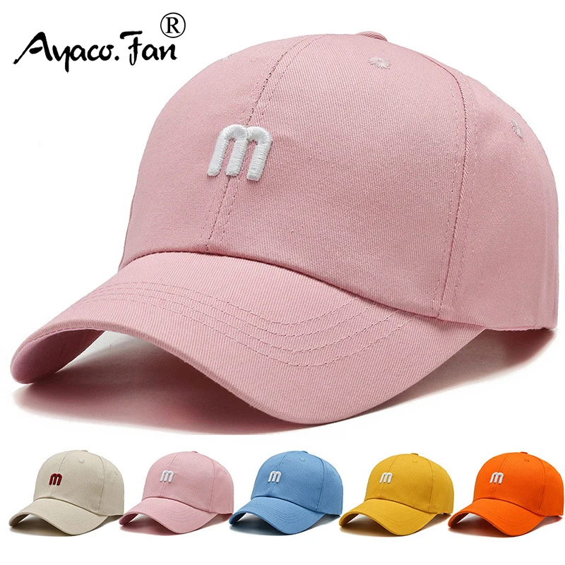 

Summer Women Men Flower Embroidered Letter M Baseball Cap Solid Snapback Sunhat Outdoor Sports Hip Hop Baseball Hats Casquette