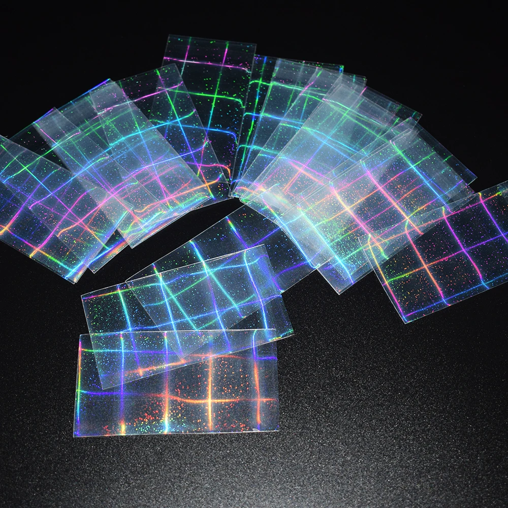 100pcs/lot 57x87mm Plaid Small Cards Transparent Laser Clear Sleeves Korea Idol Photo Protector Trading Shield Cover | Спорт и
