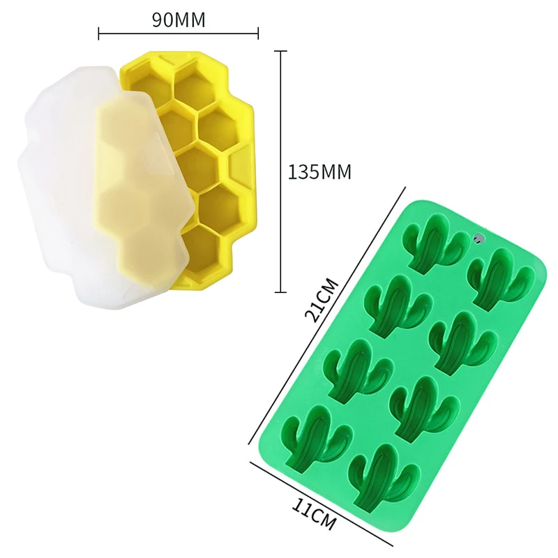 

Ice Cube Mold Silicone Mould Honeycomb Ice Cube Trays with Removable Lids Silica Gel Ice Cube Maker BPA Free Kitchen Accessories