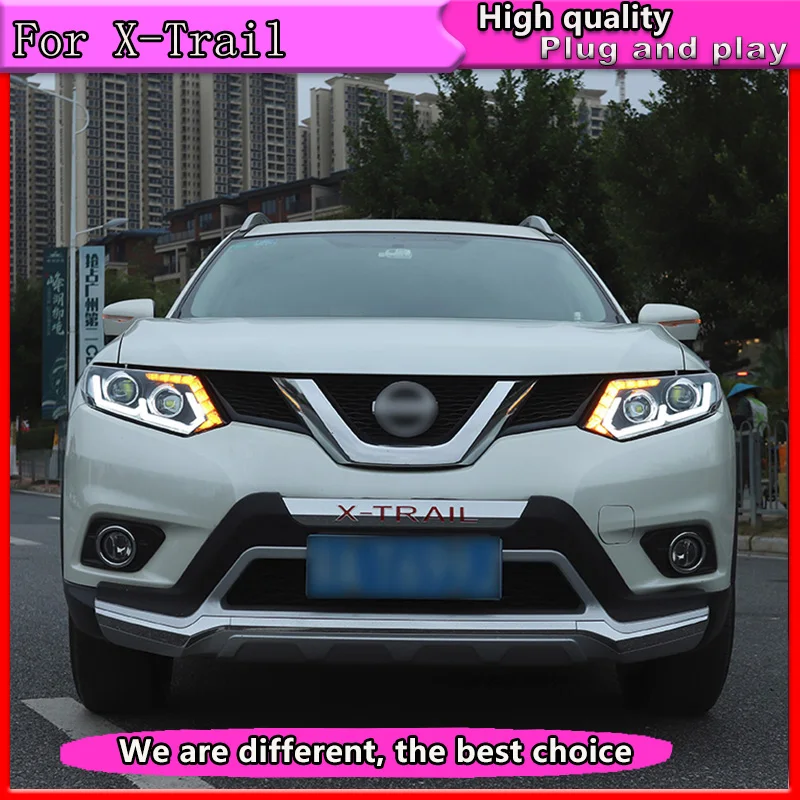 

Car Styling for Nissan X-Trail Headlights 2014-2016 for X-Trail LED Headlight DRL Lens Double Beam H7 HID Xenon bi xenon
