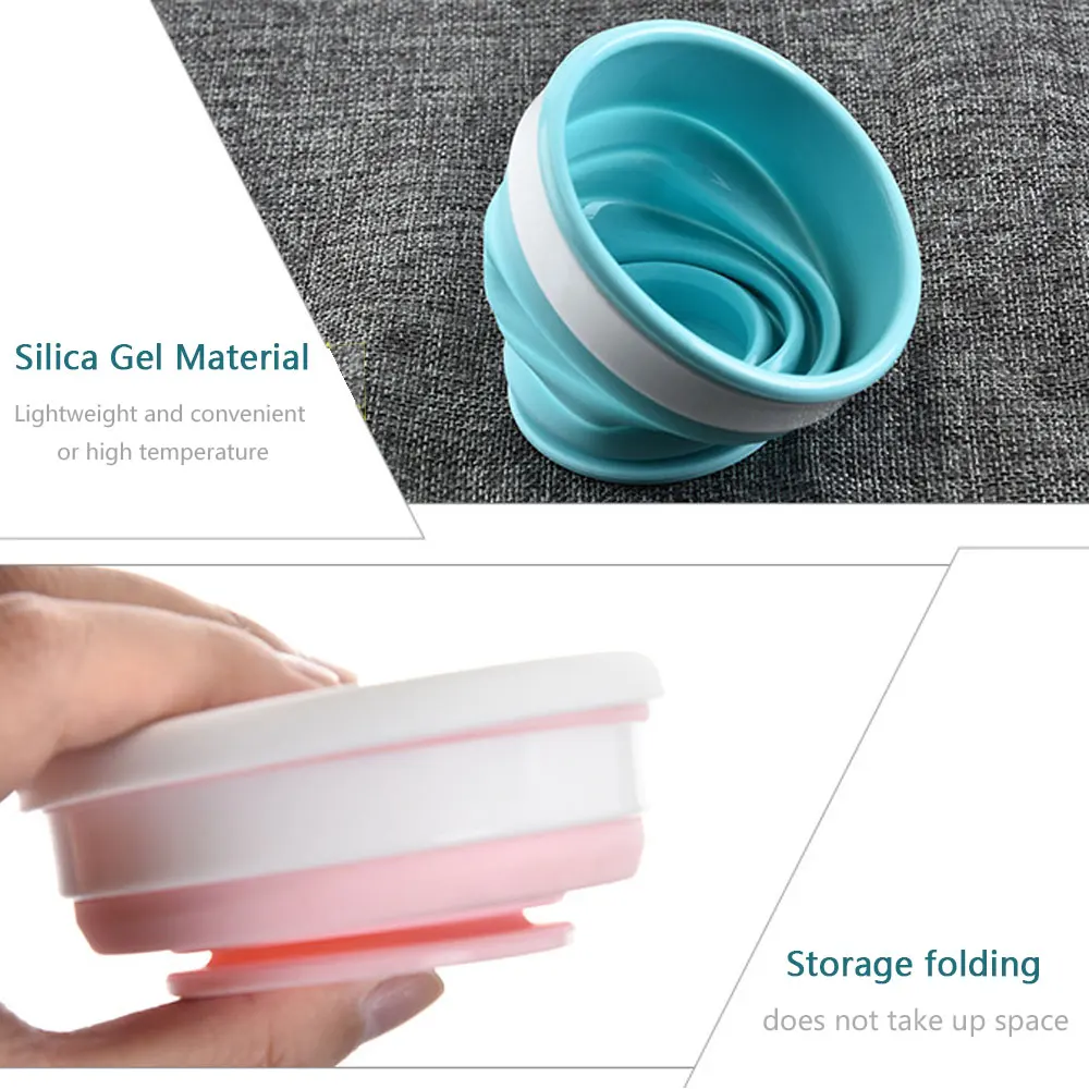 300 мл многоразовая походная дорожная чашка регулируемая пищевая Силиконовая