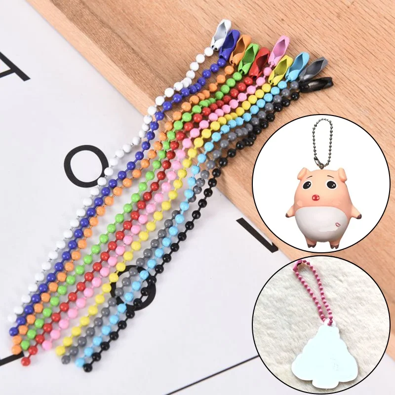 10Pcs/Set Colorful Ball Bead Chains Jewelry DIY Connector Making KeyRing/Key Chain/Hand Tag Accessaries 12CM Length | Украшения и