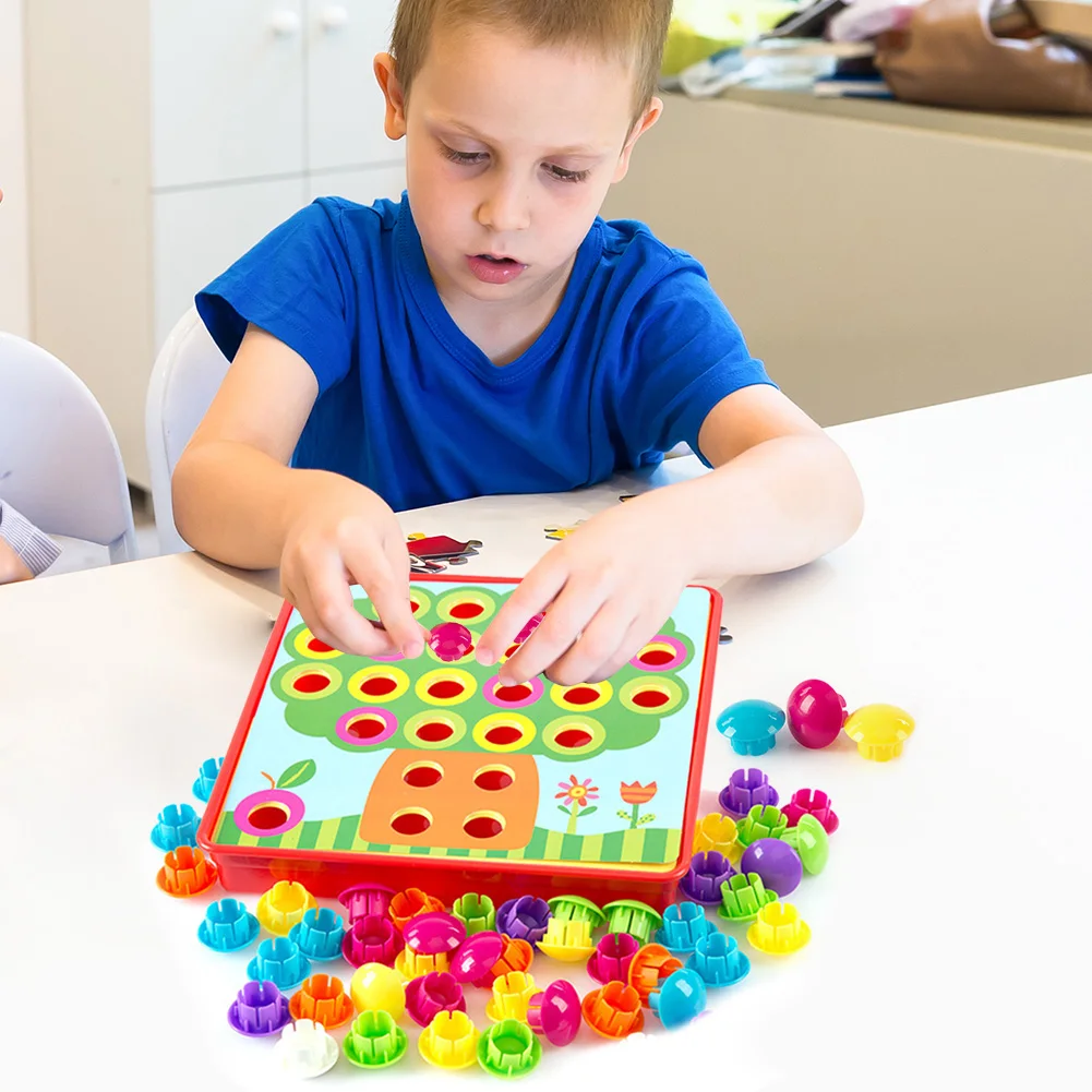 

Creative Kids Enlightenment Toys Safe Cartoon Funny Button Assembly Puzzle Game Give Children Best Enlightenment Toy Gift