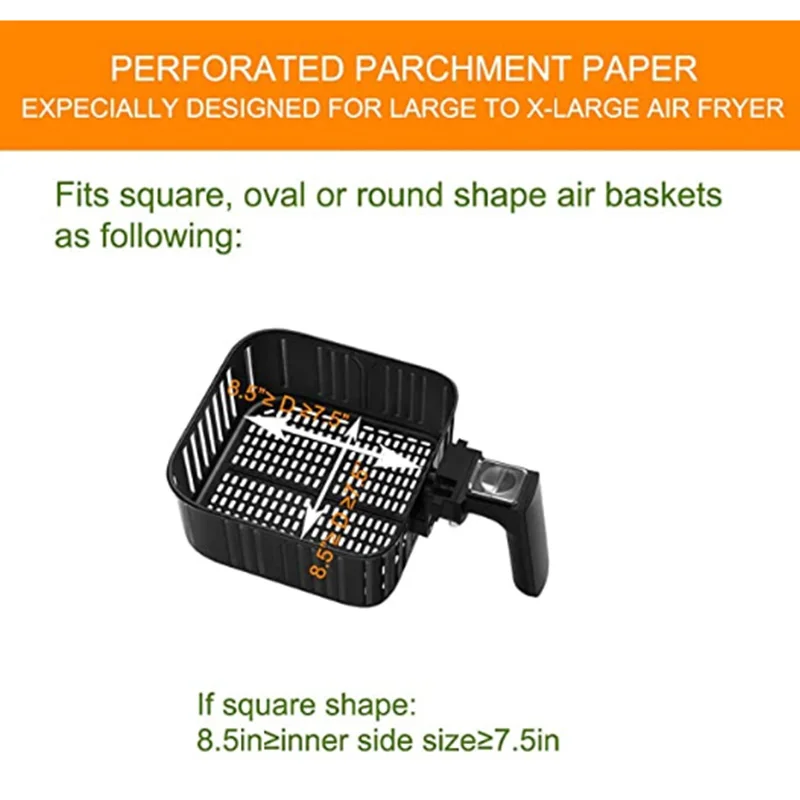 

100Pcs 7.5 Inch Disposable Baking Paper Air Fryer Square Steamer Paper Silicone Oil Paper Bun Cake Paper Pad Tray