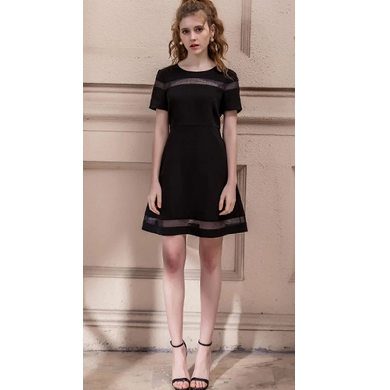 Летнее платье 2019 новинка короткий рукав гофрированное популярное элегантное