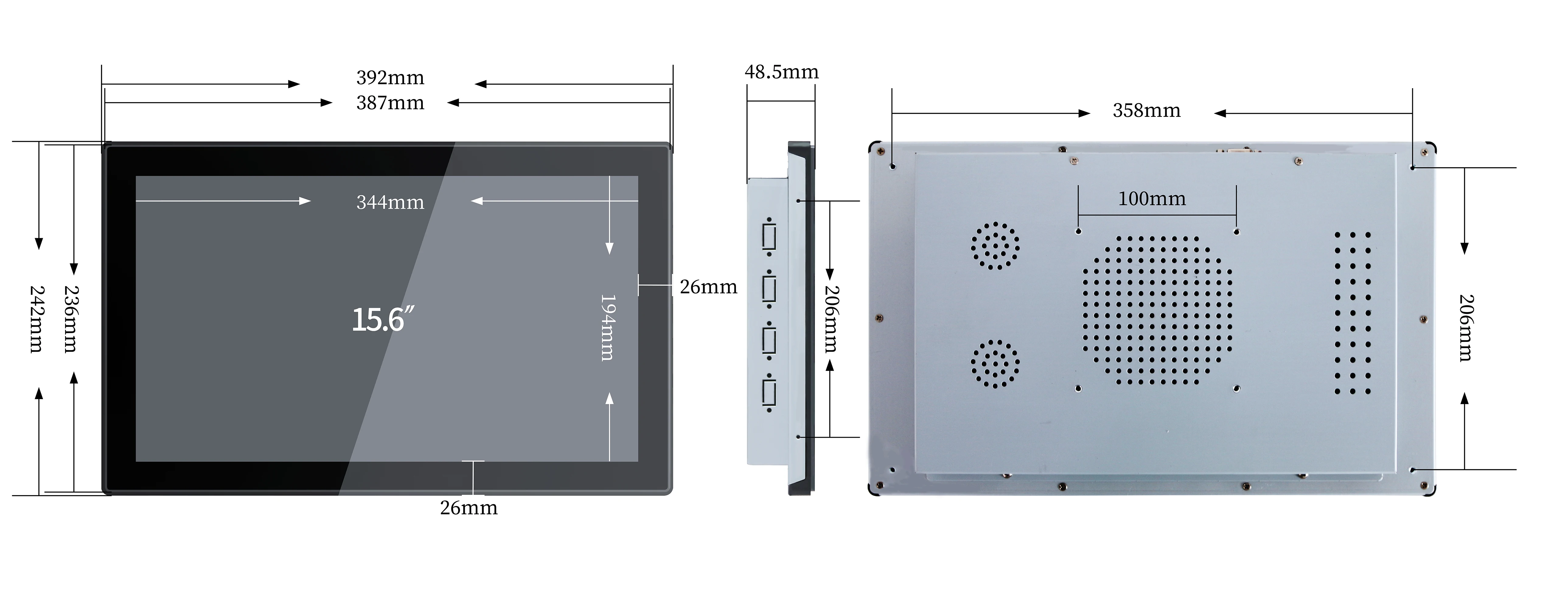 

15.6 inch touchscreen display
