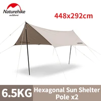 naturehike cotton hexagonal sun shelter 3 4 persons 4 5kg rainleafs proof tent shulter large shadow shade hiking camping picnic
