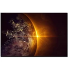 Круглая мозаичная картина, выполненная в технике алмазной вышивки галактика звёзды 5D 