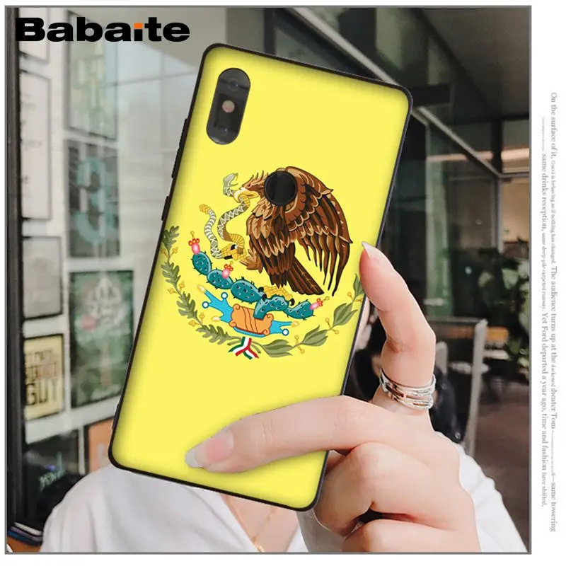 Babaite Mexican National flag emblem Soft black Phone Case for Xiaomi Mi 6 Note3 8 8SE Redmi 5 5Plus Note4 4X Note5 Cellphones