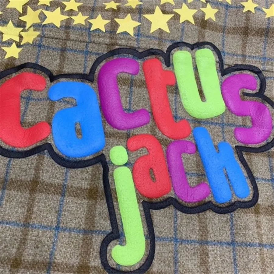 

Travis Scott Cactus Jack FLANNEL JACKET Hoodies Men Women Woolen shirt jacket plaid Wool Jersey Coats Pullover