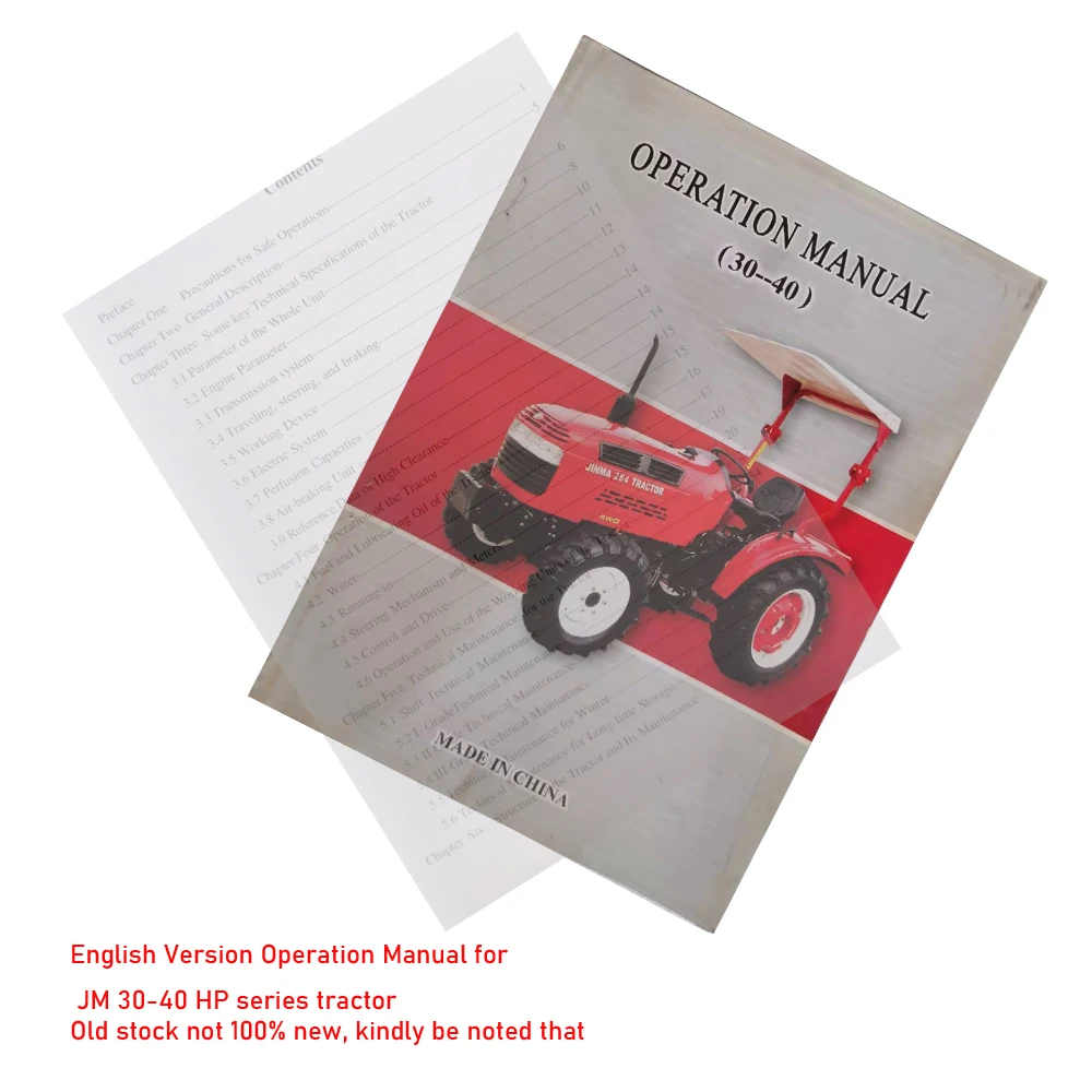 Руководство по эксплуатации на английском языке для трактора серии Jinma 30-40 HP это