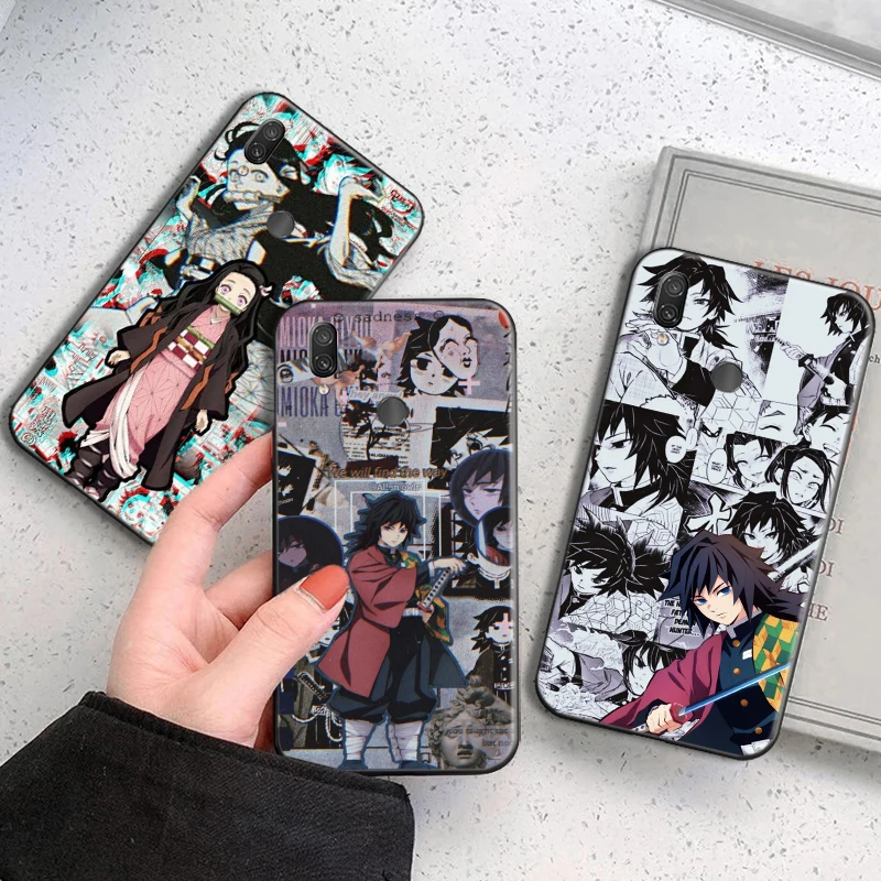 

Cartoon Demon Slayer Anime Phone Case For Xiaomi Redmi 7 7A Note 7 7Pro 8 8A Note 8 8 2021 8T Nezuko Tomioka Giyuu Soft TPU