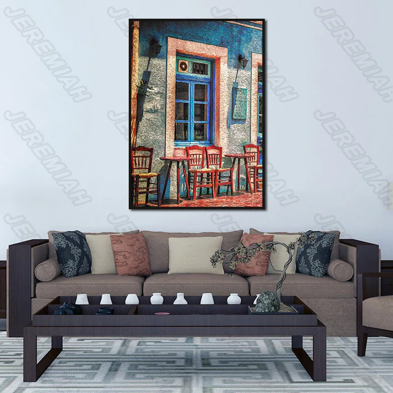 

Color House Landscape Poster Nordic Style Wall Art Canvas Print Painting Modern Living Room Decoration
