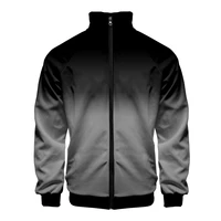 gradient color 3d harajuku stand collar zipper jacket menboy sportswear ladies girls campus stand collar zipper jacket top men