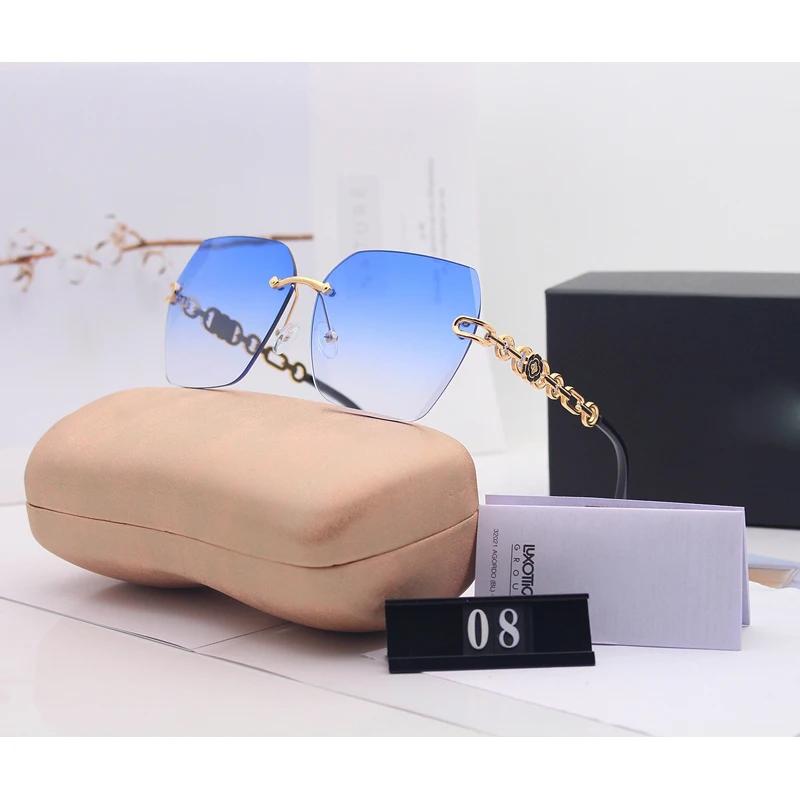 2020 New Rimless Sunglasses Women Luxury Brand Designer Oversize Gradient Sun Glasses Fashion Female Clear Shades Oculos de sol |