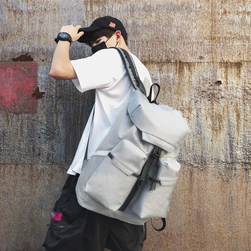 Модный Большой Вместительный рюкзак ткань унисекс тренд дорожная сумка