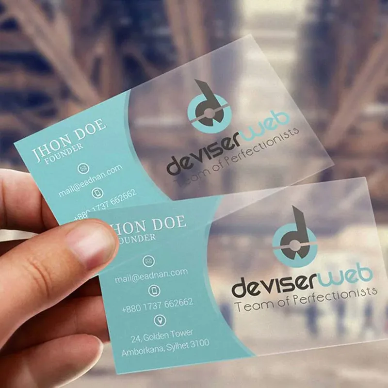 Custom Fancy Design Printing Waterproof Plastic Business Card