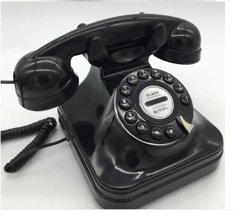 Ностальгический черный телефон в стиле ретро с звонками (сладкий звук