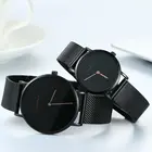 Часы наручные ультратонкие с сетчатым ремешком, для мужчин и женщин, студенческие часы в Корейском стиле, со стальным ремешком, водонепроницаемые кварцевые немеханические