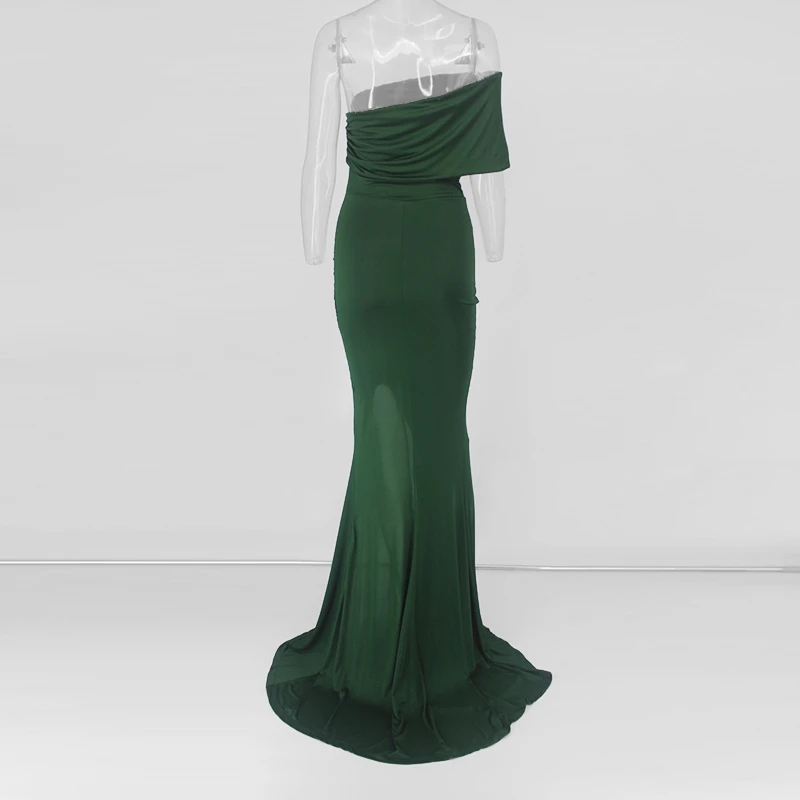 Женское длинное платье без рукавов Thereadict Клубное с разрезом на одно плечо