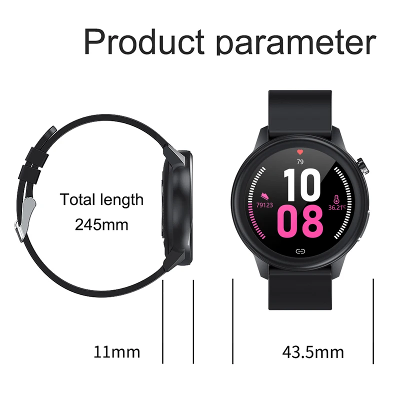 

Mi Eco-Chain E80 smart watch with ECG measurement, heart rate, blood pressure and body temperature measurement, call reminder