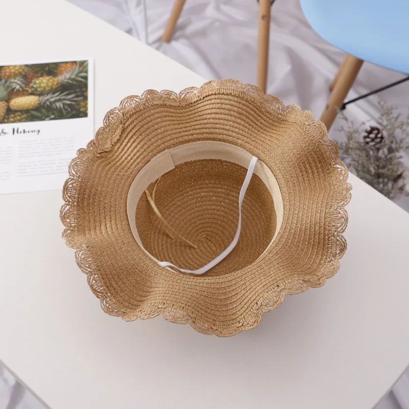 Шляпка от солнца в винтажном стиле для девочек Соломенная Панама с широкими