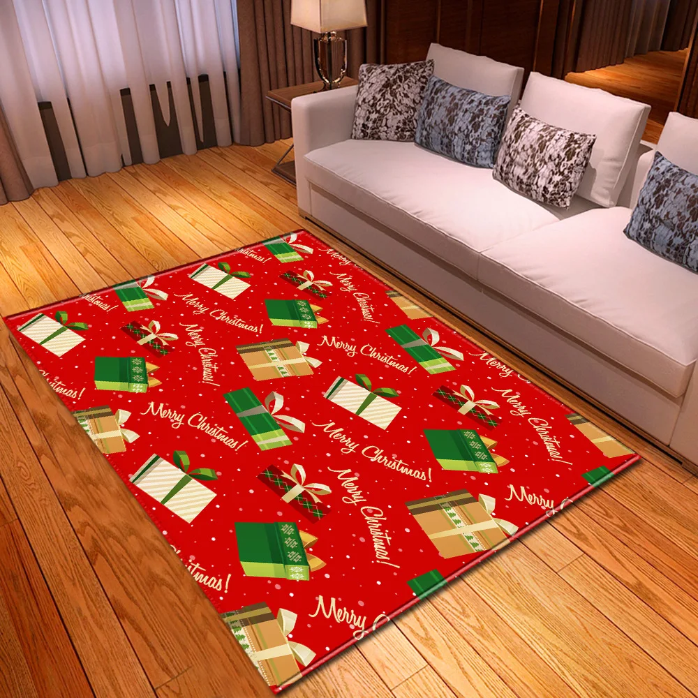 Creative Xmas party 3D Printed Carpet Hallway Doormat Bath Kitchen Absorb Water Anti-Slip Mat/Rug christmas decorations for home | Дом и сад