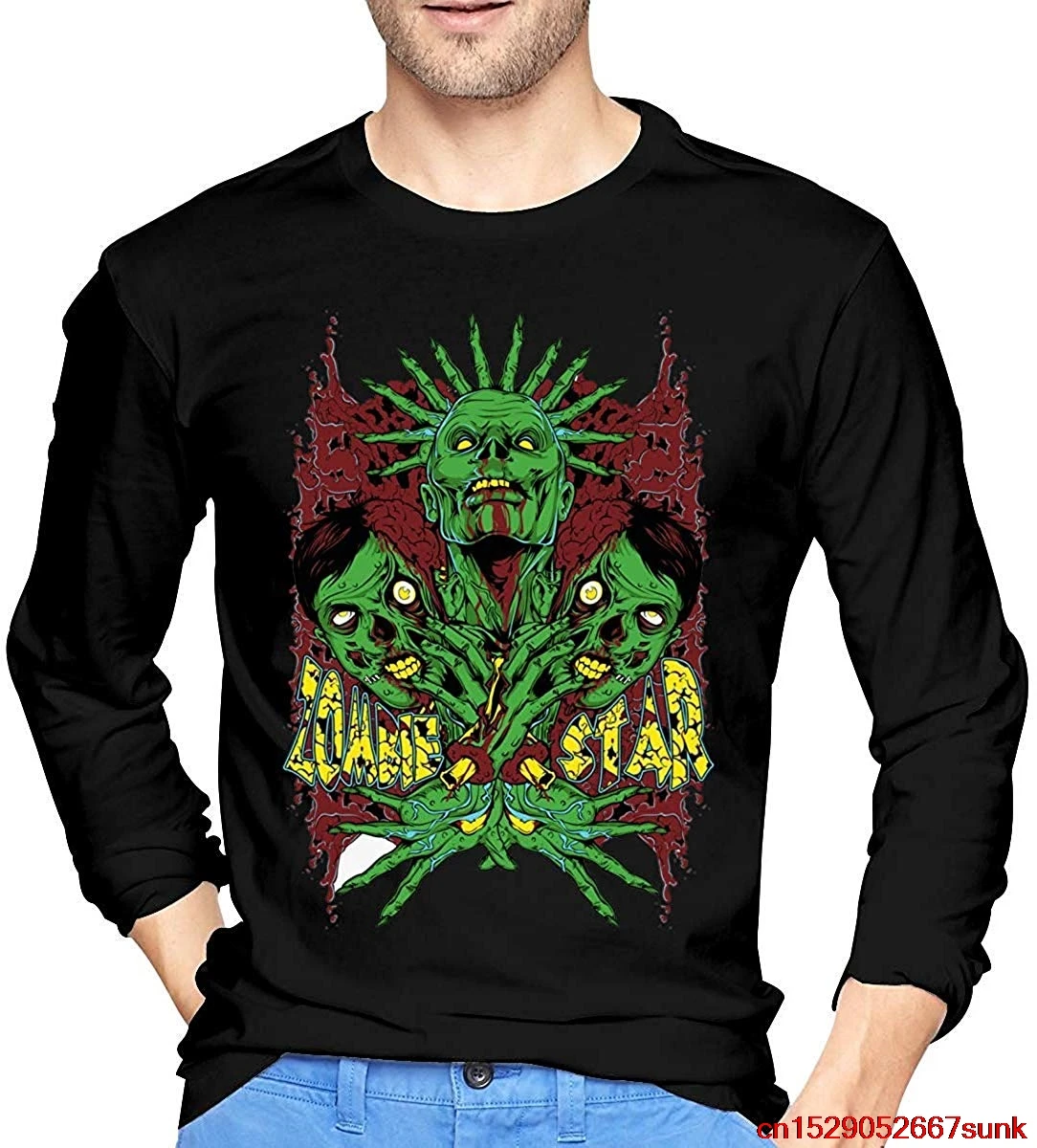 Бренд Green Monster мягкая и удобная мужская футболка с круглым воротником длинными