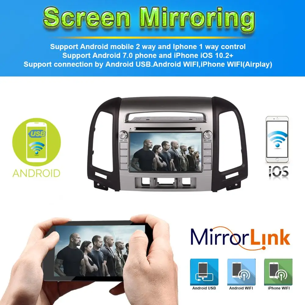 Автомобильное радио 4 гб Android 9 0 автомобильный dvd плеер для HYUNDAI SANTA FE 2006 2012 3