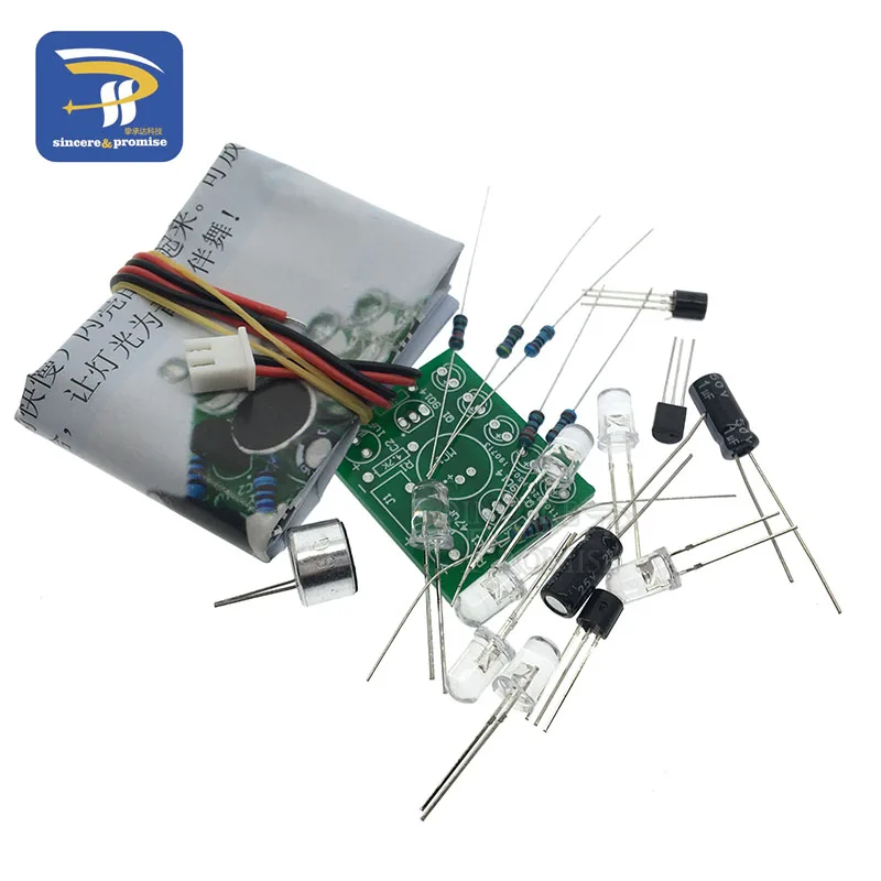 3 V-5,5 V Голосовая активированная контрольная лампа светодиодный световая мелодия модуль DIY Электронный Забавный комплект производственный комплект обучающий PCB лаборатория