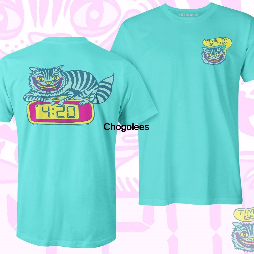 420 голубая футболка с изображением кошек и убийц кислоты |