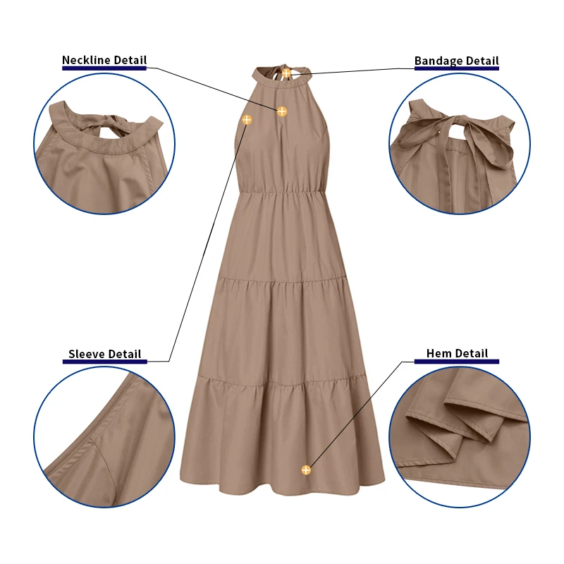 

Sexy Srtap Dress Women Summer Sundress 2021 VONDA Female Vintage Solid Color Party Long Maxi DressCasual Vestido Oversized