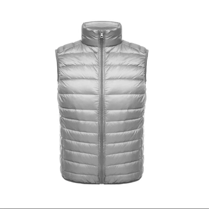 Winter New Men White Duck Down Vest Ultralight Sleeveless Vest Jacket Fashion Stand Collar Men Hot Sale Loose Vest Veste Homme
