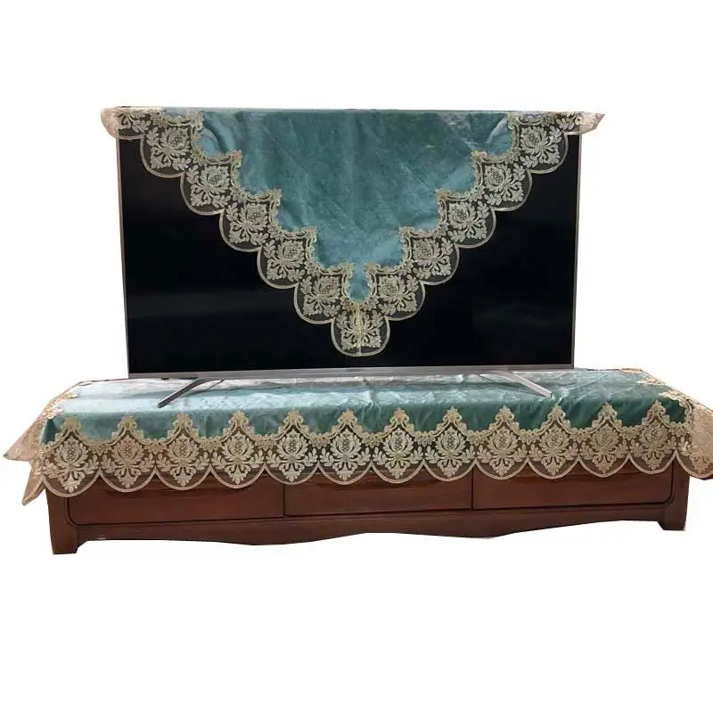 

Proud Rose Luxury Lace Table Cloth Gold Velvet Piano Towel Peacock Blue Sofa Towel TV Cabinet Cover Cloth Table Cover Custom