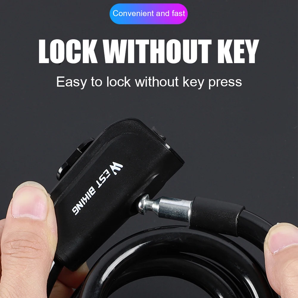 

1.2m Bike Cable Lock Anti-theft Bicycle Lock Motorcycle Cycling Equipment for WEST BIKING Outdoor Caring Personal Bicycle Supply