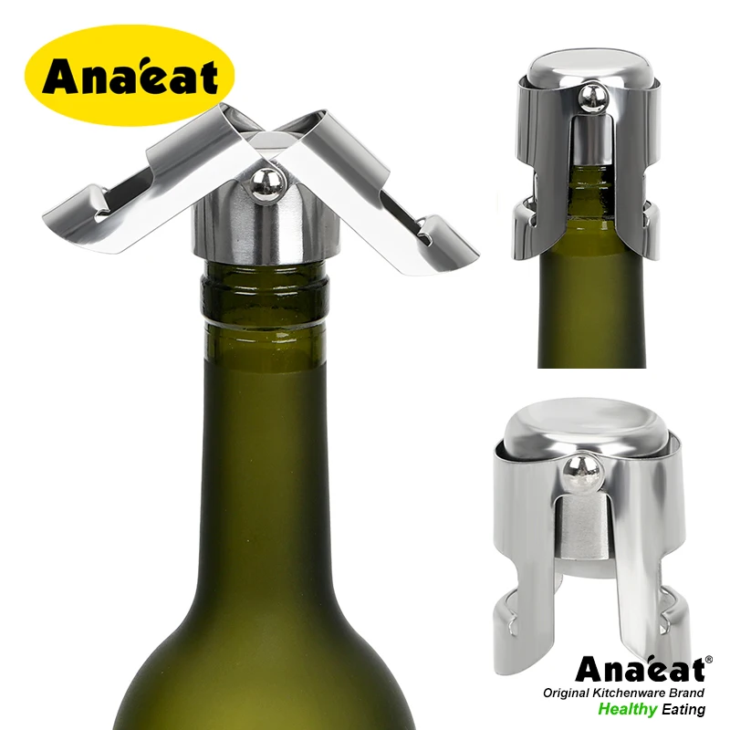 

ANAEAT 1pc Sealed bottle cap wine beer bottle cork stainless steel champagne sparkling stopper wine cork stick tool