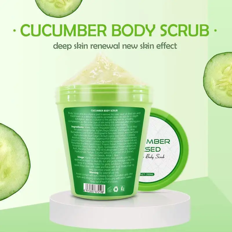 

Cucumber Body Scrub Cream Moisturizing Skin Exfoliating for Whole Body Pimple Removal Whitening Joints Bath Using
