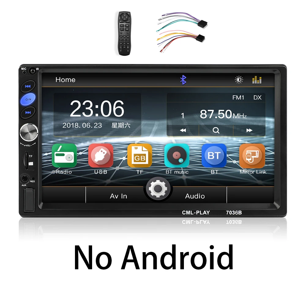 No Android radio 2 Din автомагнитола Android 8,0 универсальный gps навигация Bluetooth Сенсорный экран Wifi автомобильный аудио стерео FM USB автомобильный мультимедийный MP5 - Цвет: No Android radio