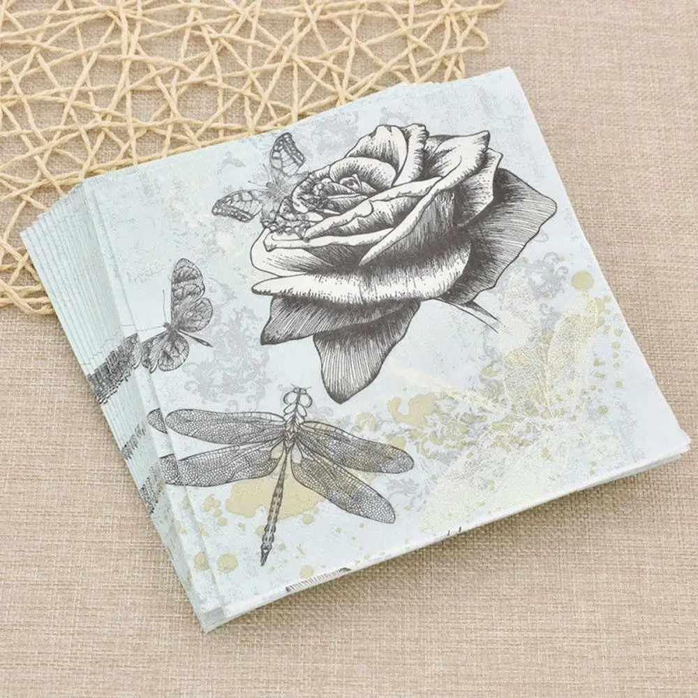 20 ps/bag бабочка бумажная салфетка ткани мультфильм печати бумажные носовые платки