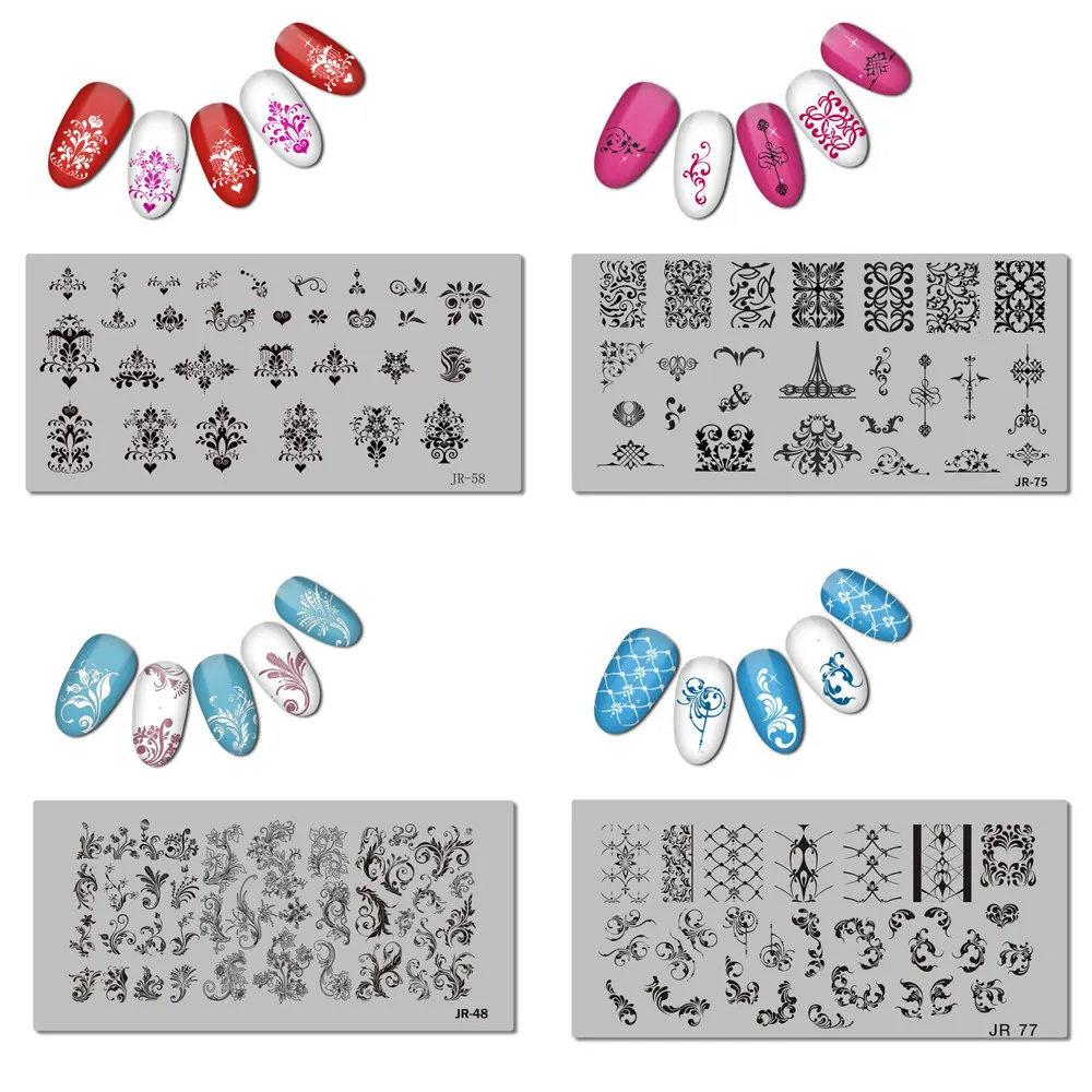 Фарфоровая пластина для штамповки ногтей 1 шт. вихревые цветы шаблон цветочный