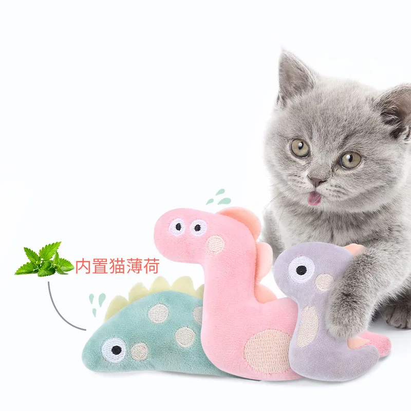 

Pet Products Cat Toys Interactive Mint Ice Plush Dinosaur