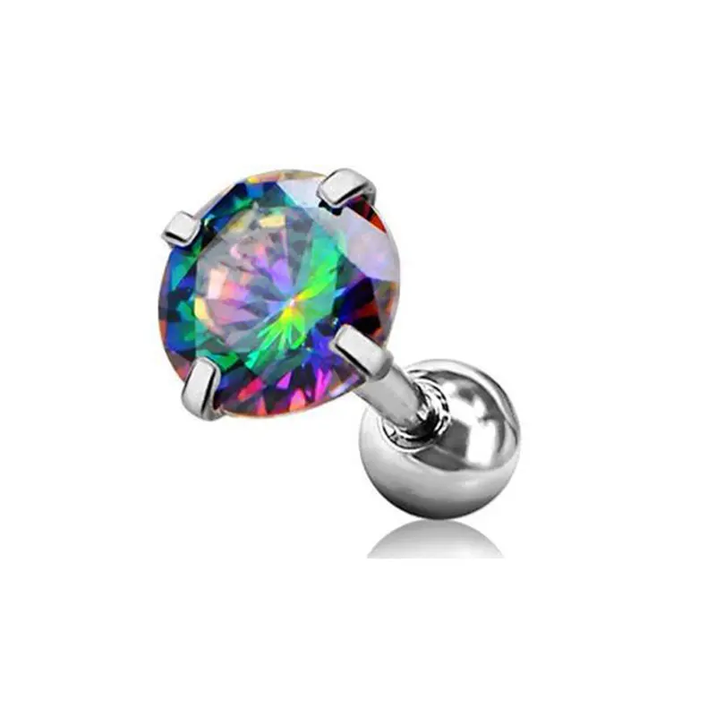 1 шт. кольцо из нержавеющей стали с кристаллами для пирсинга уха круглым носом Для