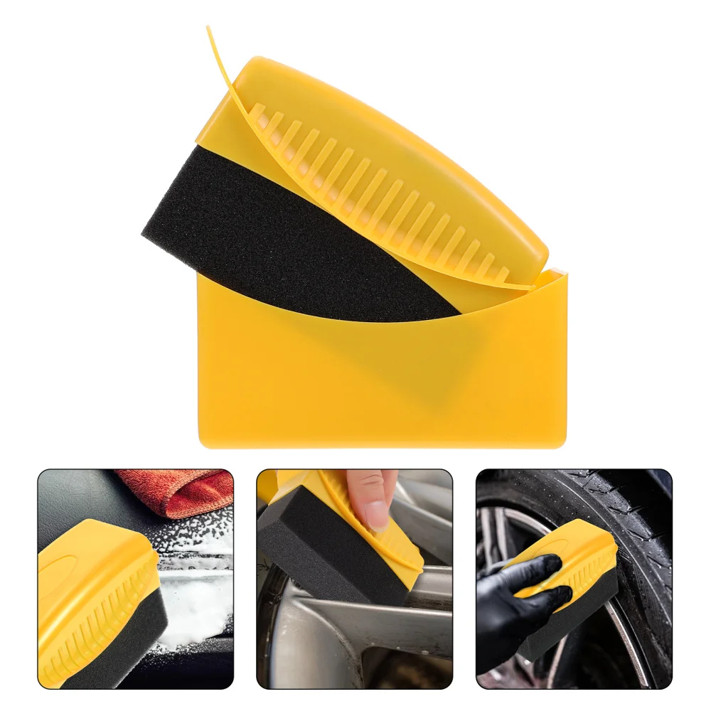 

2pcs Practical Car Tire Waxing Brush Efficient Auto Polishing Sponge Brush