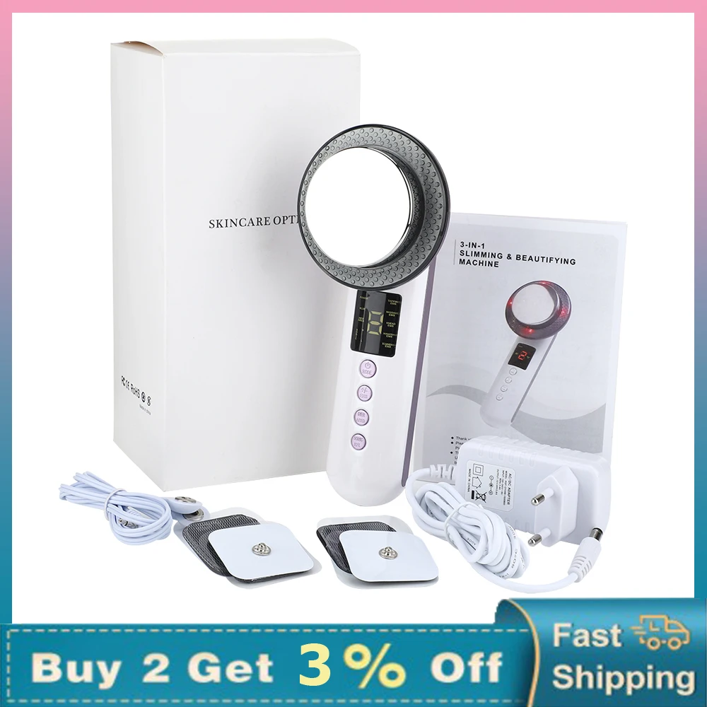 

3 in 1 Ultrasound Body Slimming Massager EMS Infrared Ultrasonic Face Lift Fat Burner Machine Weight Loss Tools Face Beauty