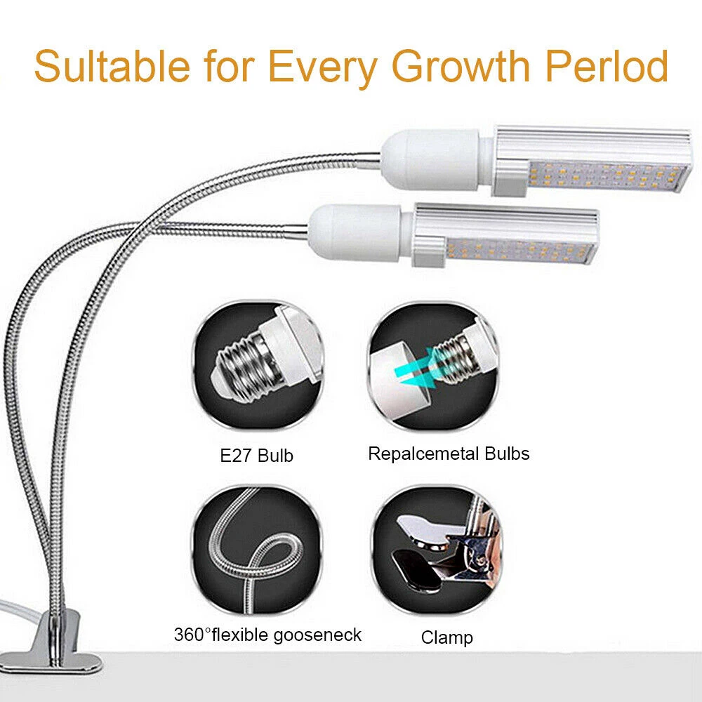 WAKYME 45W LED Grow Light Full Spectrum Phyto Lamp USB E27 Indoor Plant Timer Dimmable for Flower Seeds Growing on.WAKYME 45W LED Гроу Лайт Полный Спектр Фитолампа USB E27 Внутренняя Растение Таймер Регулируемая Яркость для Роста Цветовых Семян.